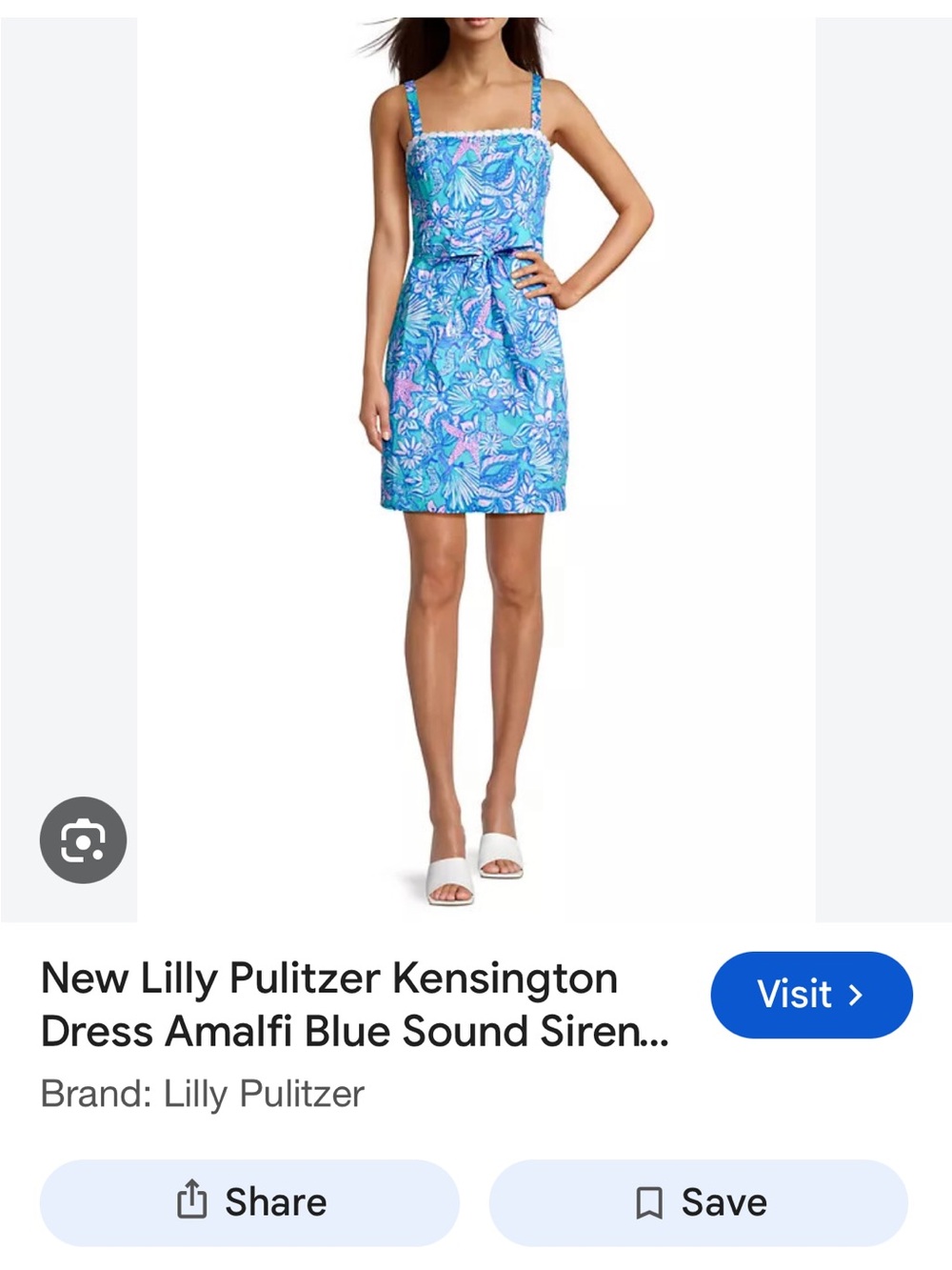 Lilly Pulitzer Blue Tropical Print Sundress